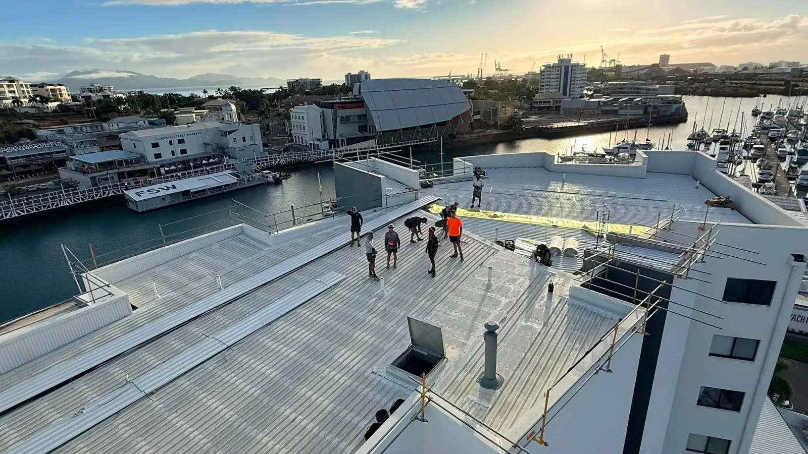 Commercial metal roofing and flashing work