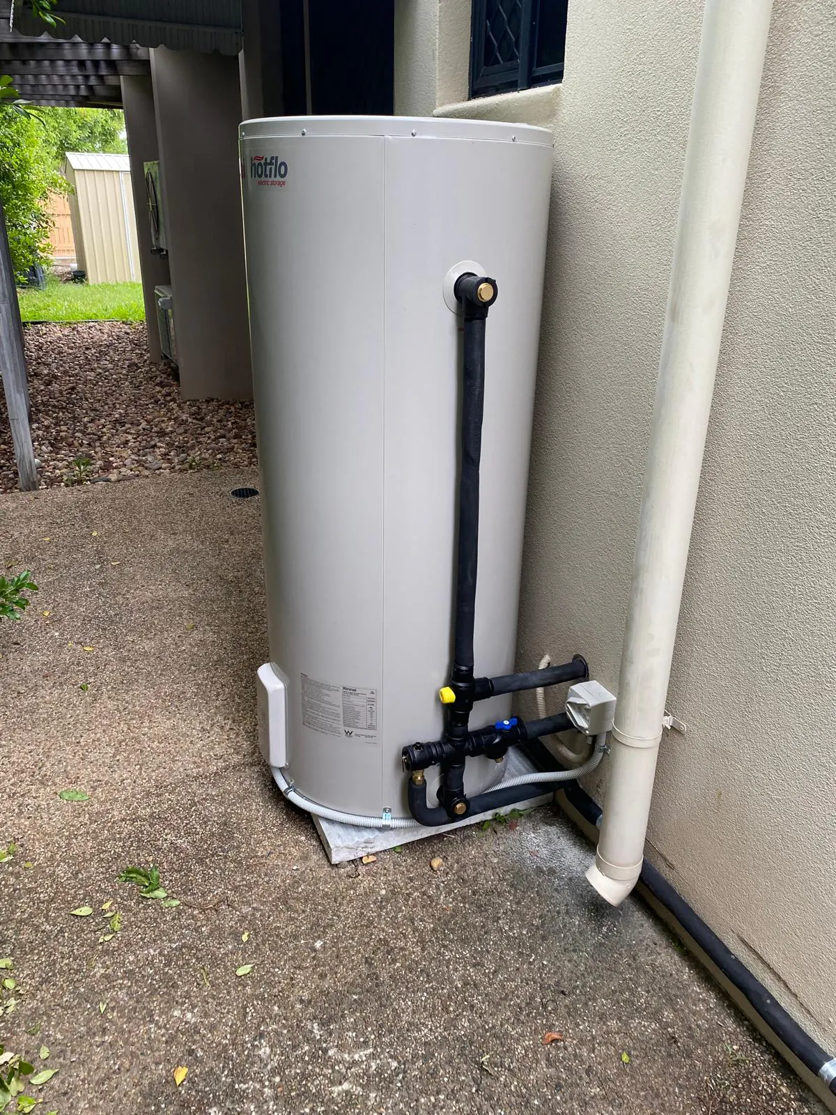 Completed hot-water system installation