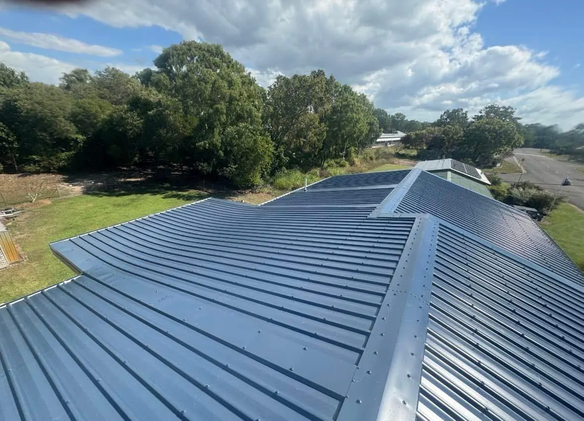 Completed blue metal roof in Townsville