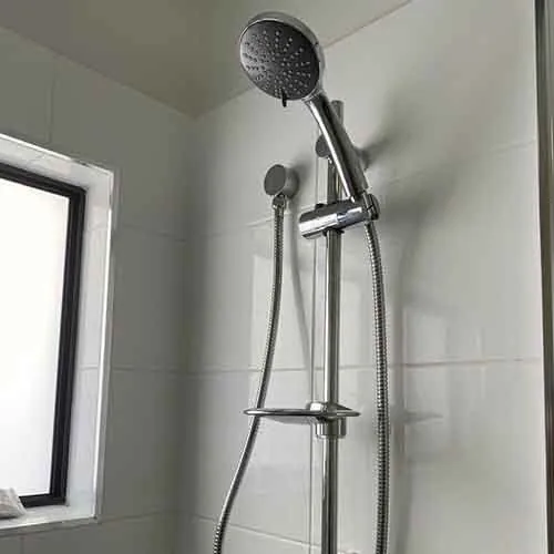 Modern adjustable shower rail and shower head replacement