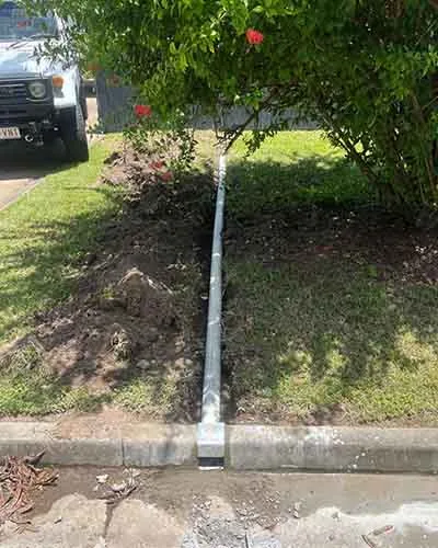 New stormwater pipe connected to the kerb outlet